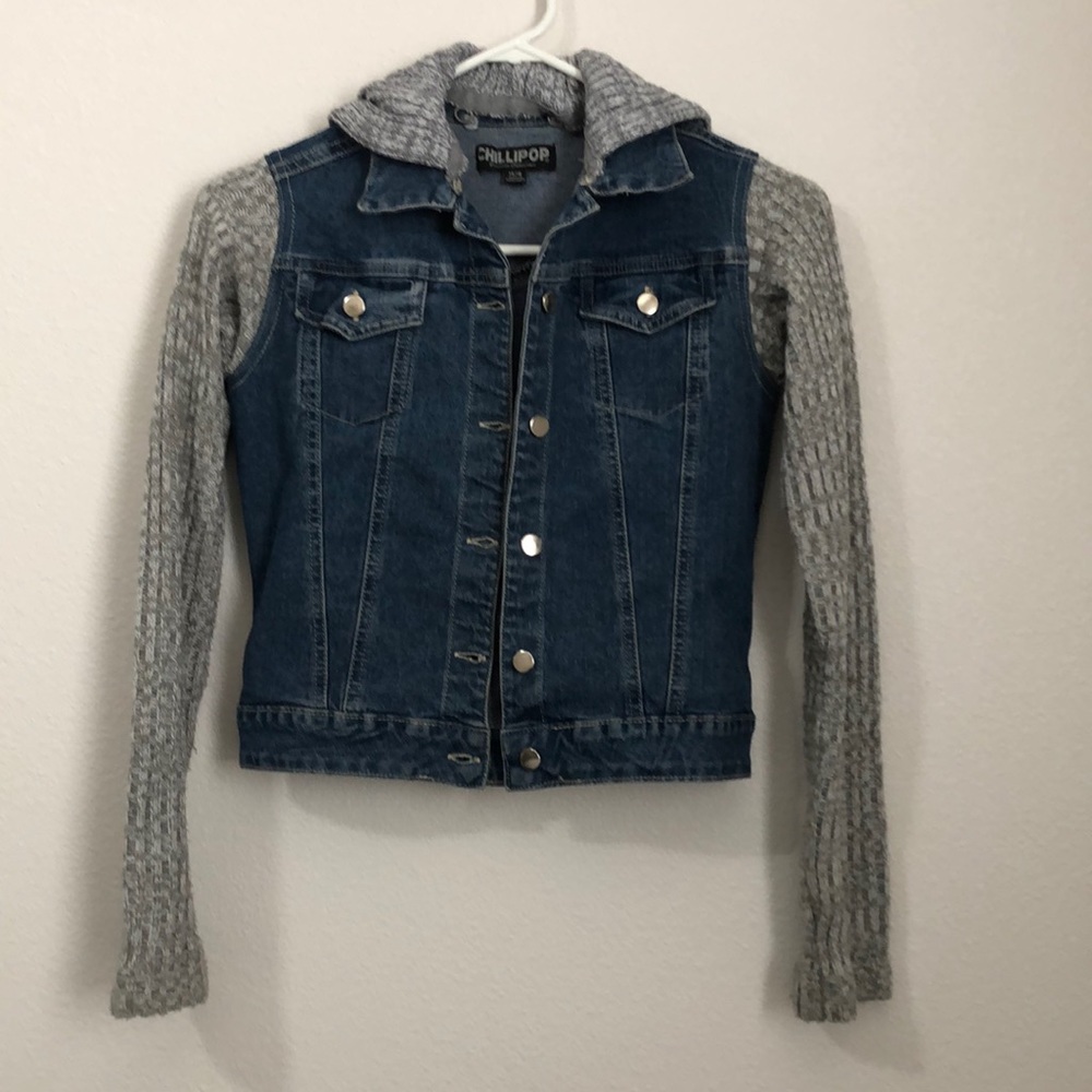 Knit & Denim Girls Jacket
